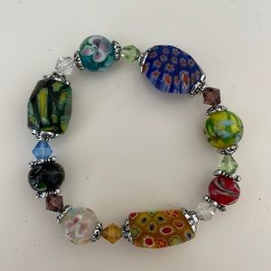 Beautiful Bead Bracelet with Silver Accents